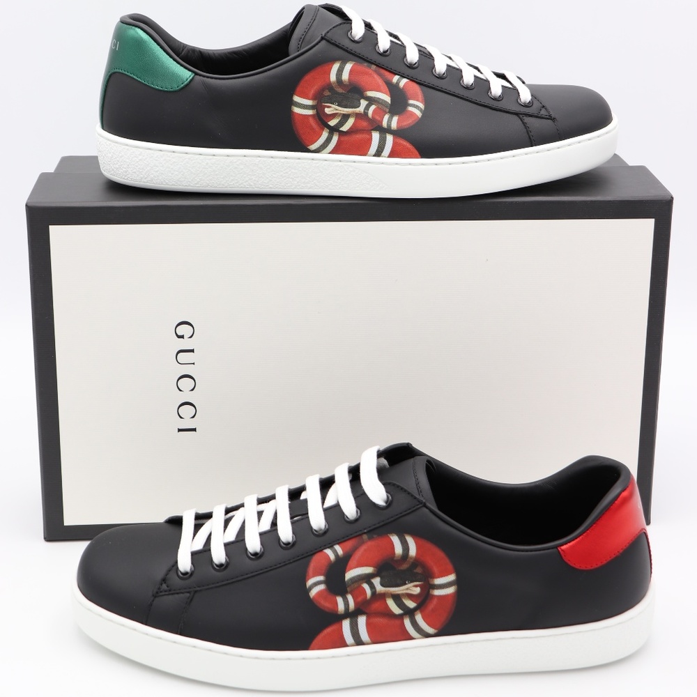 $SOLDEbay$ GUCCI Ace Kingsnake Print Sneakers - Picture 1 of 8